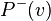 P^{-}(v)
